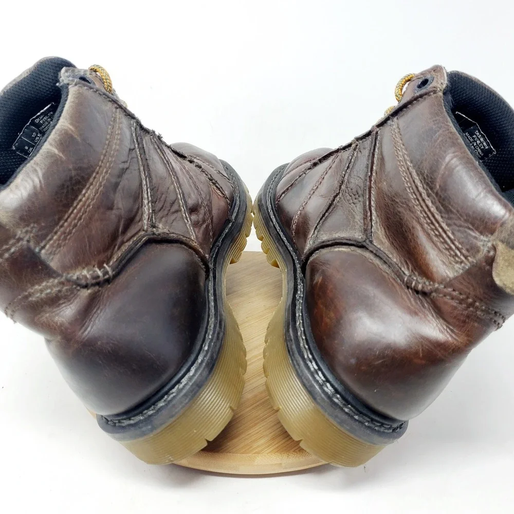 Dr Martens Boots Mens 10 Fynley Brown Lace Up Y2K Grunge Punk‎ Hiker Work Shoes